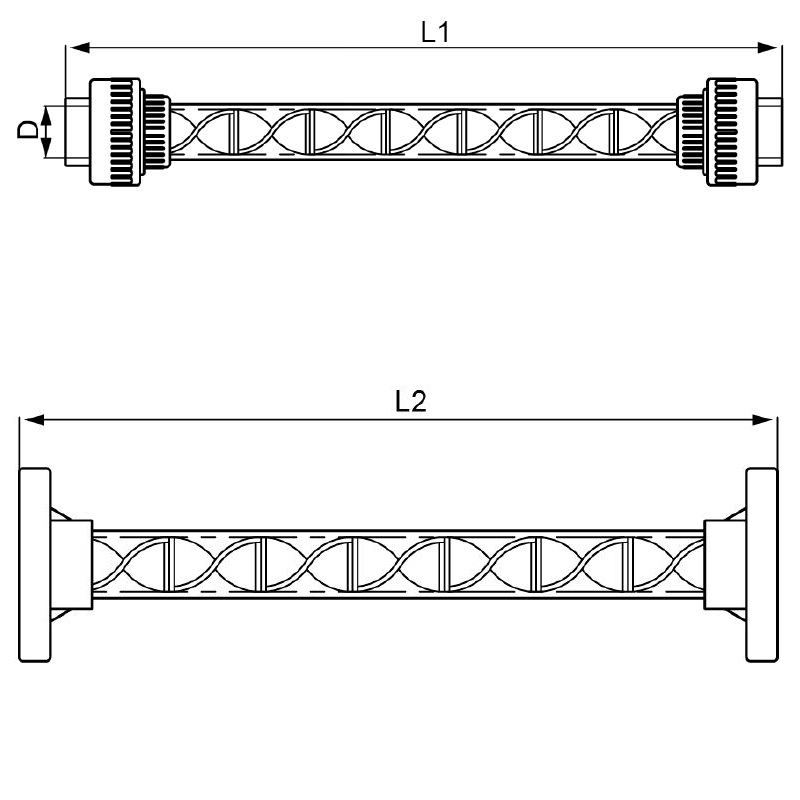 Pipe mixer dimension diagram